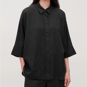 COS Draped Wide-Fit Shirt in Black